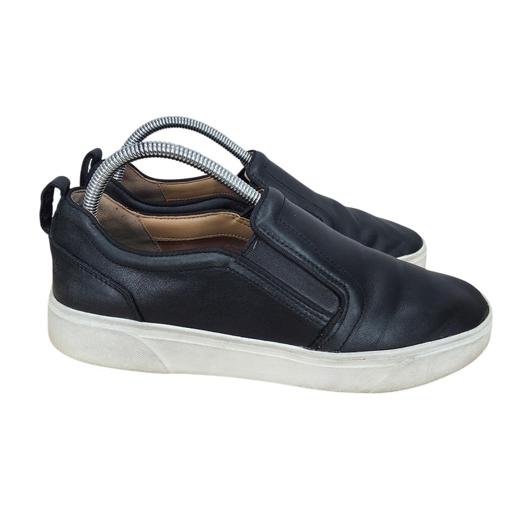 Vionic Kimmie Sneakers Womens 9.5 Black Leather Slip On Orthotic Comfort Shoes
